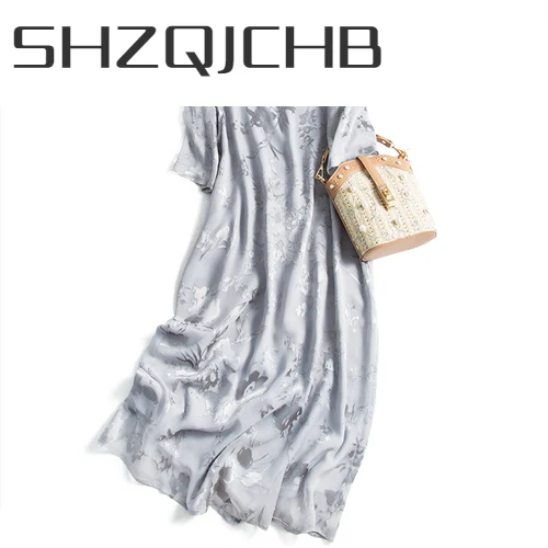 

Женское платье из натурального шелка SHZQ, винтажное длинное платье с цветочным принтом, элегантное вечернее праздничное платье в стиле бохо,...