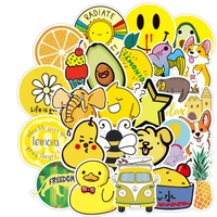 103050pcs small fresh super cute yellow fruit pattern graffiti decoration suitcase guitar waterproof sticker toy wholesale