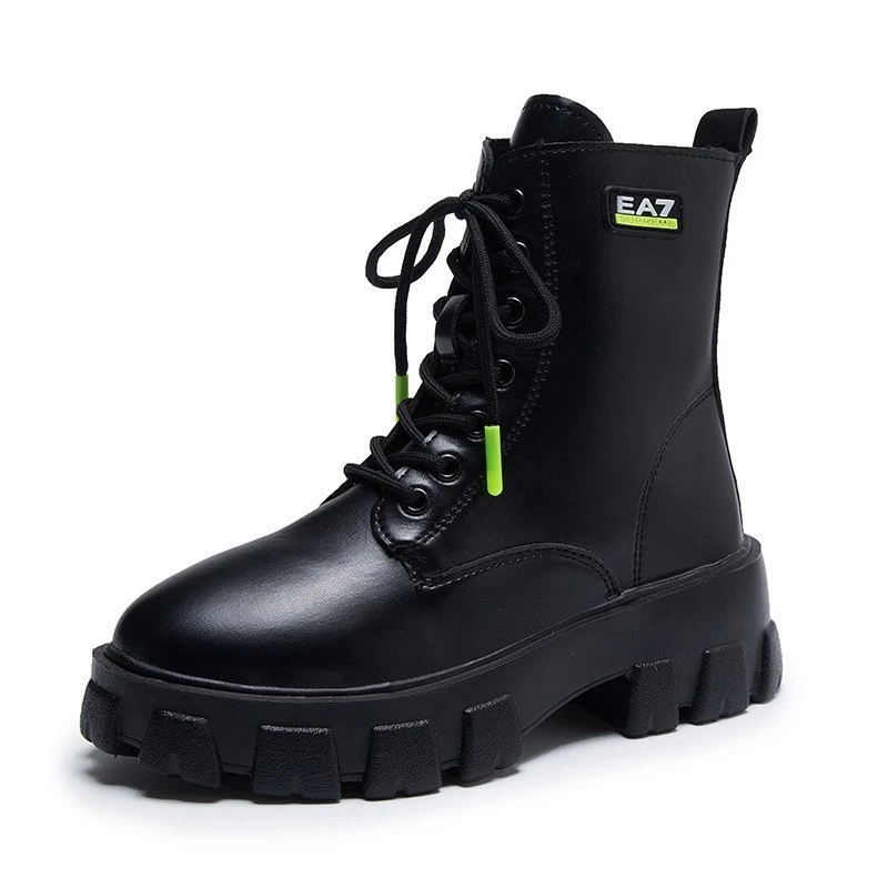 

Осенние ботинки на шнуровке, женские ботильоны с круглым носком, женские ботинки, удобная резиновая обувь на платформе, женские повседневны...