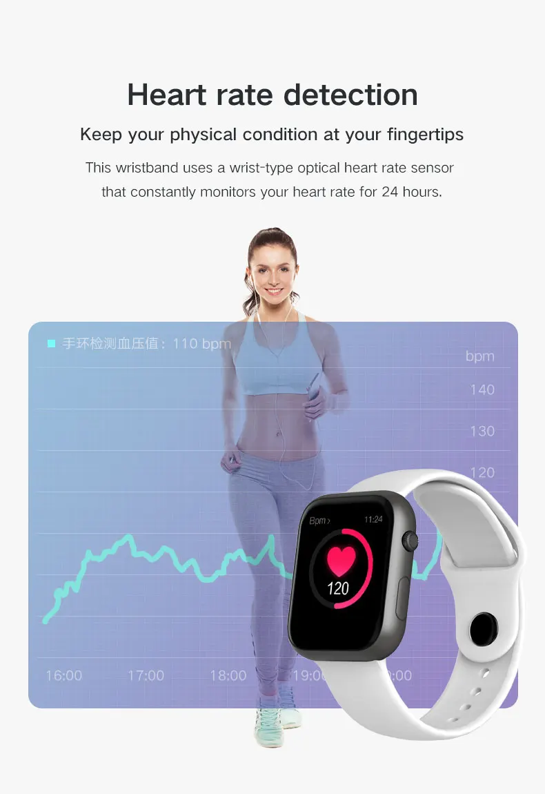 SX16 Смарт-часы для мужчин для Apple Watch для женщин водонепроницаемый сердечный ритм кровяное давление фитнес-трекер PK B57 P70 T80 умный Браслет