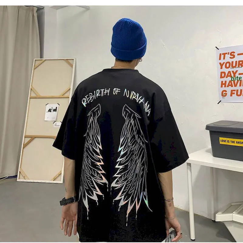 

NiceMix harajuku tshirt women t shirt reflective tops Korean short sleeve summer couple t-shirt plus size clothing tops tees