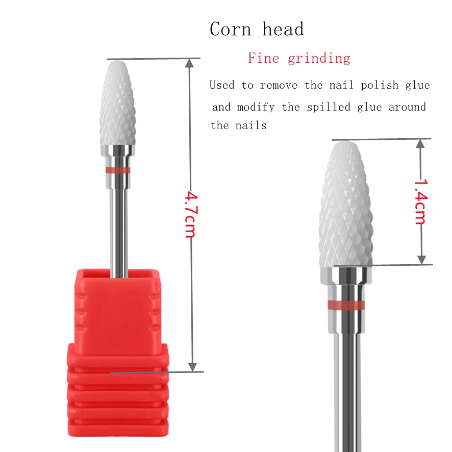 4 шт. керамические фрезы для маникюра удаление лака ногтей гель кутикулы сверла