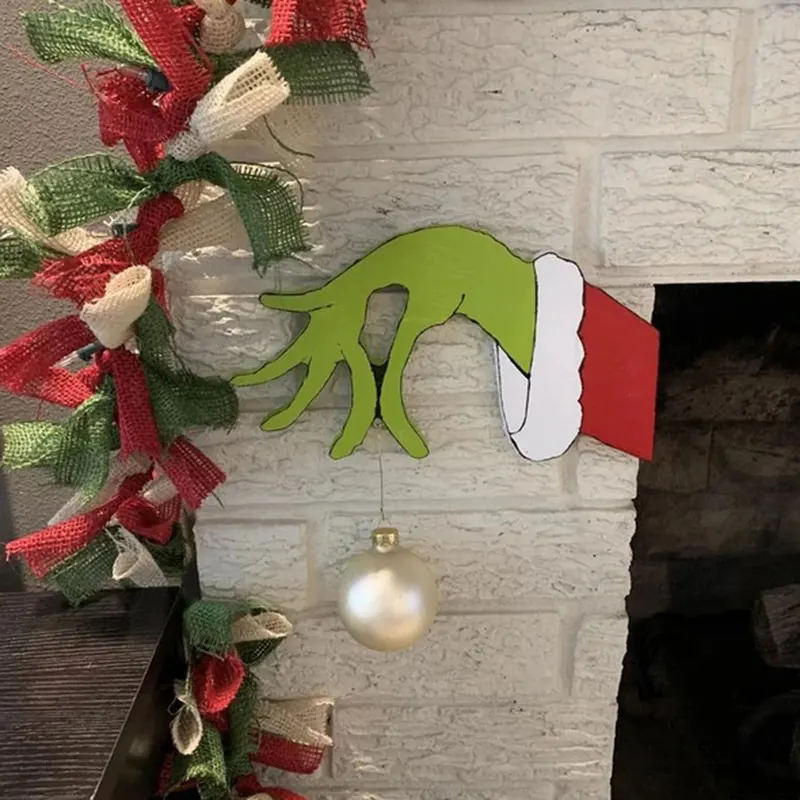 Рождественский вор ручной работы Grinch Ручные украшения Наклейка на стену