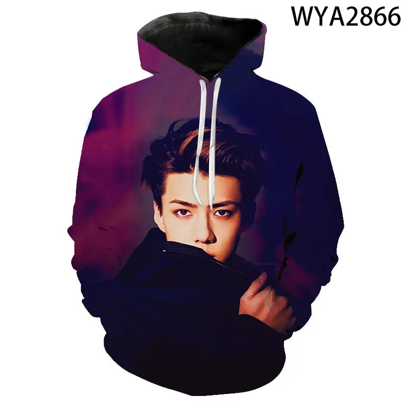 

Fashion Kpop Popular Idol EXO 3D Hoodies Men Women Children Cool Hip Hop Sweatshirts Streetwear Boy Girl Kids Hoodie Pullover
