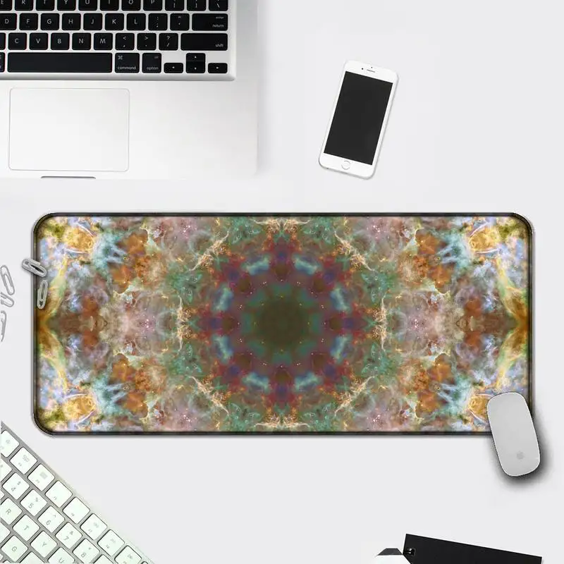 

Space Mandala Computer Laptop Mouse Mat Computer Gaming Mousepad Anti-slip Natural Rubber with Locking Edge Gaming Mouse Mat