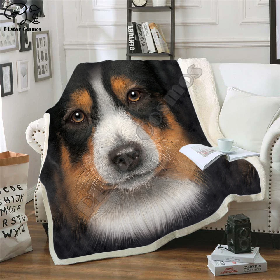 Плюшевое Флисовое одеяло с 3D рисунком лица собаки модные одеяла для взрослых