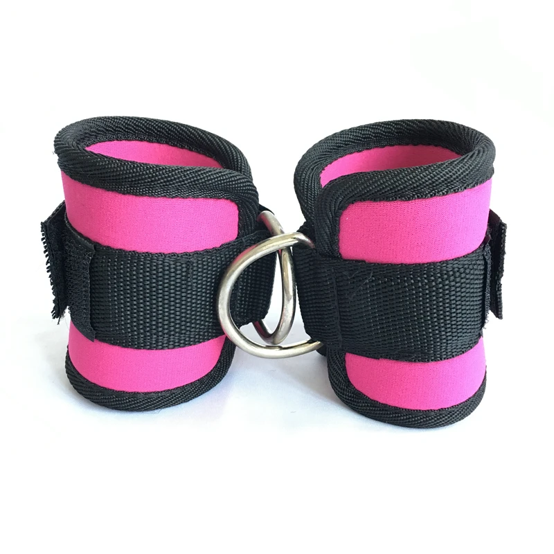 rose red 2 шт спортивные лодыжки ремни мягкие d-кольца лодыжки манжеты для спортзала тренировки кабельные машины ноги упражнения - Цвет: rose red