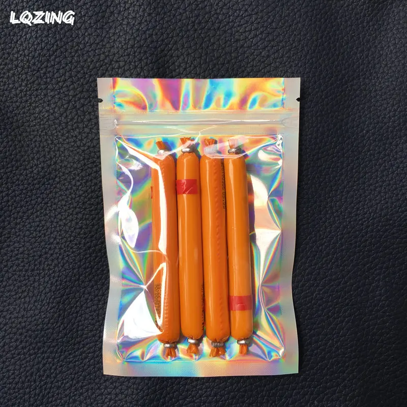 Плотные пакеты с лазерной фольгой и застежкой-молнией 100 шт. односторонние