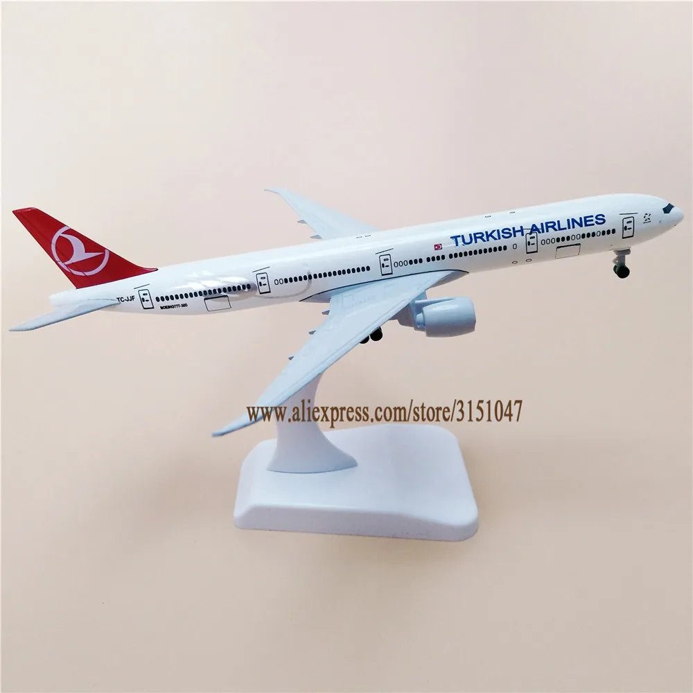 

19cm Air Turkish Airlines Boeing 777 B777 Airways Airplane Model Alloy Metal Model Plane Diecast Aircraft w Wheels
