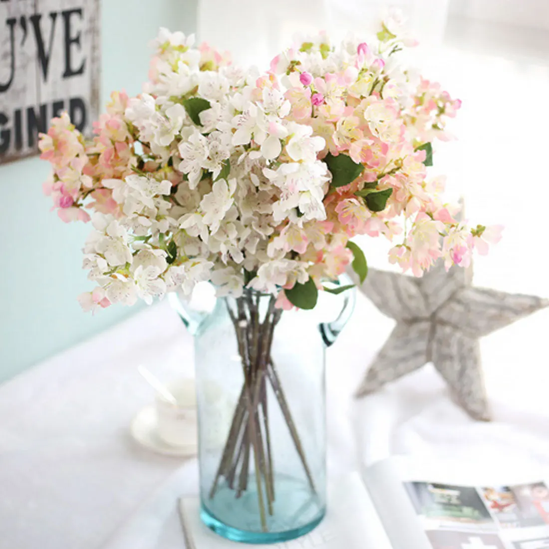 Японский Искусственный Цветок сакуры высокое качество букет поддельных цветов