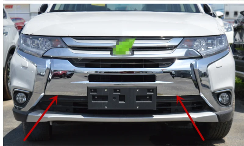 Для Mitsubishi Outlander 2013 2018 ABS хромированное волокно передняя решетка крышка отделка