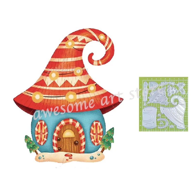 

Christmas House Metal Cutting Dies Holly Gift for DIY Scrapbooking Album Paper Cards Decorative Craft Embossing Die Cut New