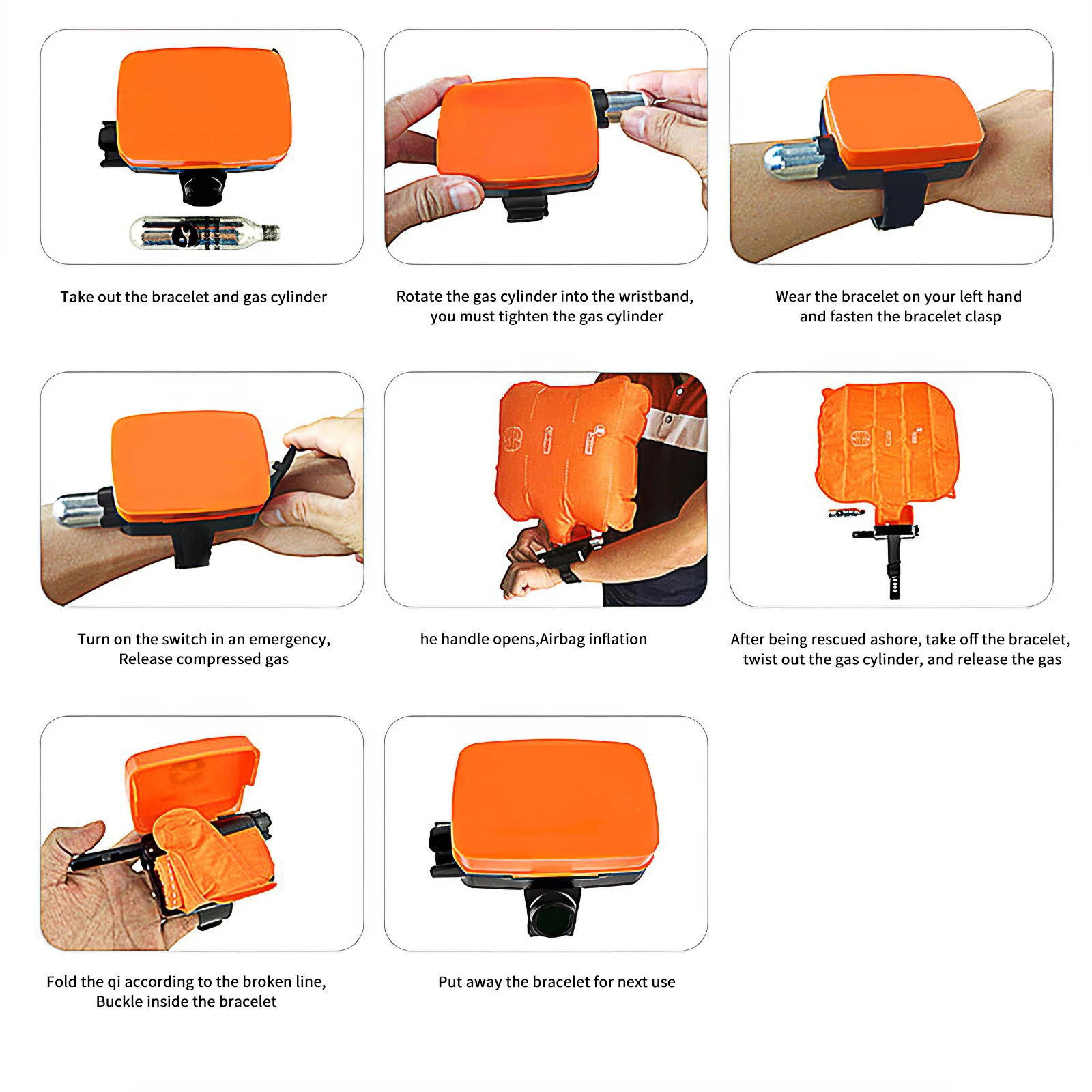 

Anti Drowning Portable Lifesaving Bracelet Float Wristband Safety High Buoyancy Airbag Inflatable Bladder Swim Self Rescue