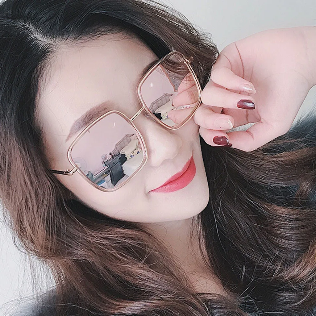 Женские солнцезащитные очки в стиле ретро большие светоотражающие большой