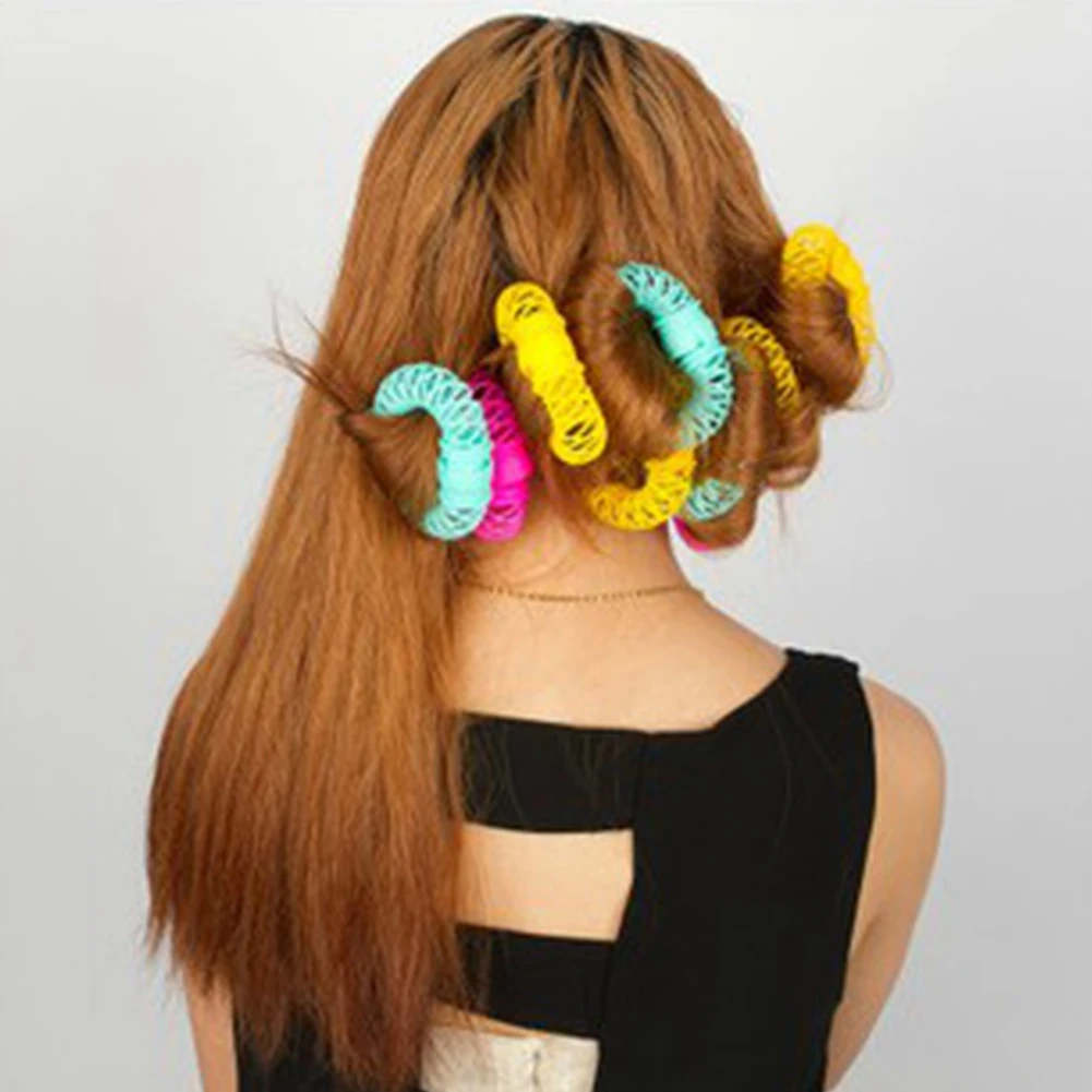 

8pcs Donuts Soft ABS Plastic DIY Spiral Portable Accessories Hairdress Styling Tool Home Hair Curl Roller