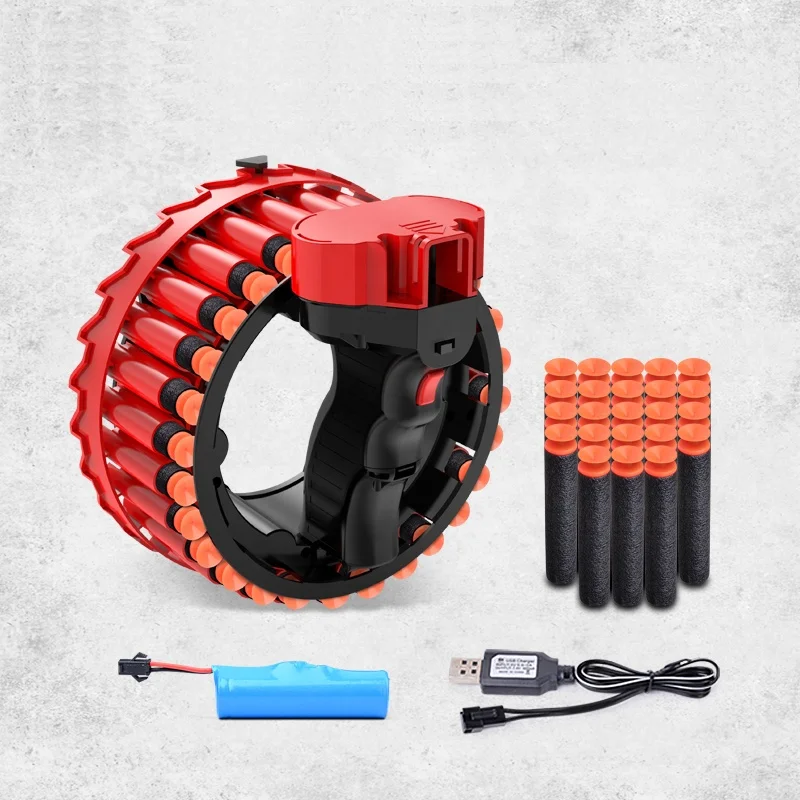 

Hot Selling 28pcs EVA Soft Bullets Electric Rapid Fire Rotating Gatling Blaster Gun Safety Interactive Shooting Game Toy Gifts