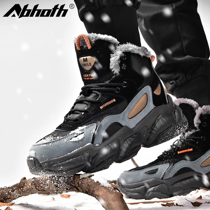 

Abhoth High Cut Men Warm Casual Shoes Comfortable Shoes Lace-up Non-slip Wear-resistant Winter Men Sneakers Zapatillas Hombre 45