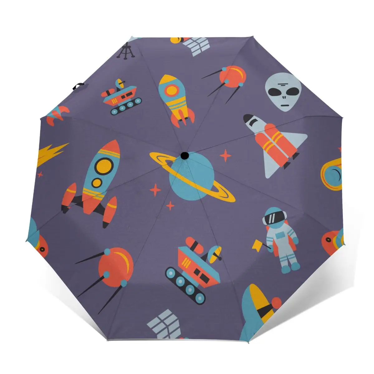 

Cartoon Space Windproof Automatic Folding Inverted Umbrella Portable Paraguas for Man Woman