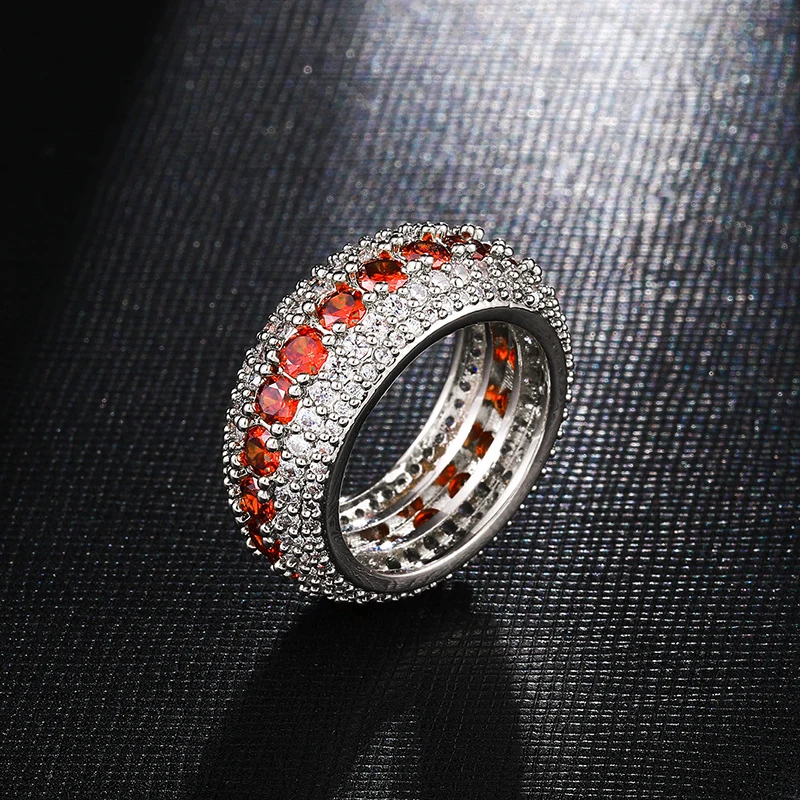 Хип хоп Bling Iced Out золотистые и Серебристые Подвески Цвет Медь Bling Циркон Кольца для мужчин ювелирные изделия