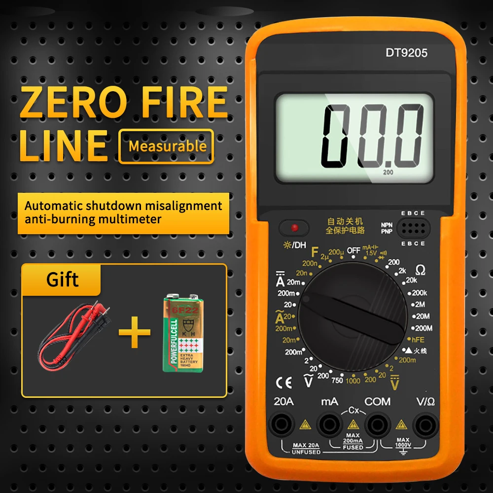 Handskit мультиметр DT9205 AC/DC Цифровой профессиональный тестер Вольтметр цифровой