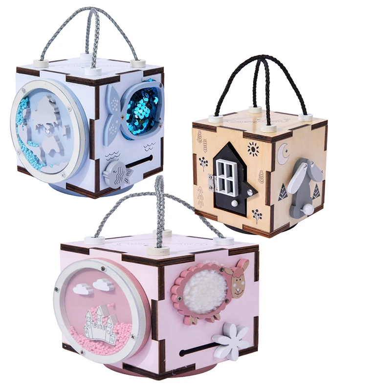 Montessori Beschäftigt Cube für Kinder Beschäftigt Bord Baby Reise Spielzeug Pädagogisches Spielzeug Baby Lernen Lebensdauer Fähigkeiten Beschäftigt Boards Box für kleinkinder