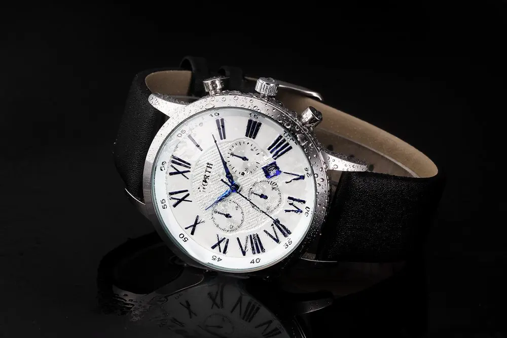 Часы наручные мужские с римскими цифрами роскошные классические кварцевые