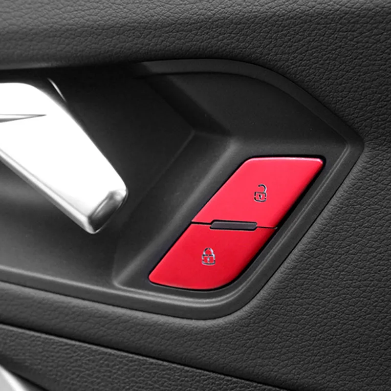 

For Audi Q3 2019 Car Door Unlock Swtich Buttons Sequins Decoration Cover Trim 8Pcs Aluminum Alloy Auto Interior Accessories