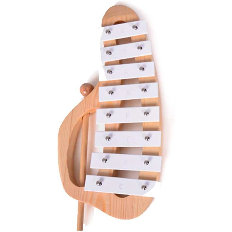 Ручной стук ксилофон Glockenspiel с молотками 8 тонов алюминиевый лист деревянный