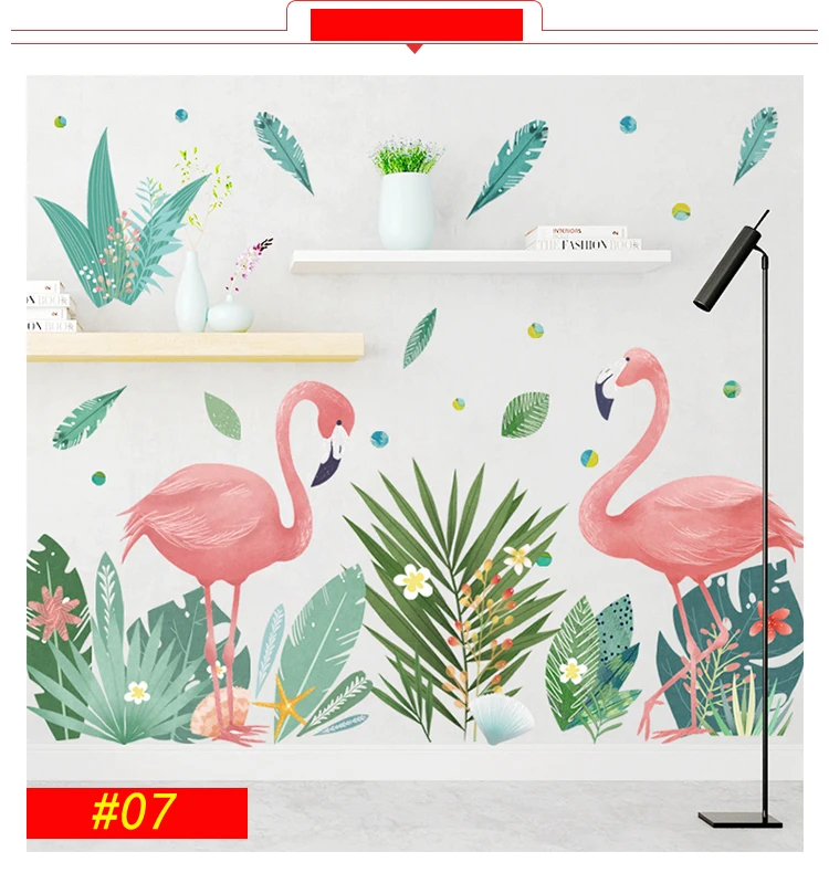 Flamingo Queen Wall Stickers Home Decor Living Room Bedroom Kids Girls Room Nursery Decoration Art Murals Baseboard Vinyl Decals