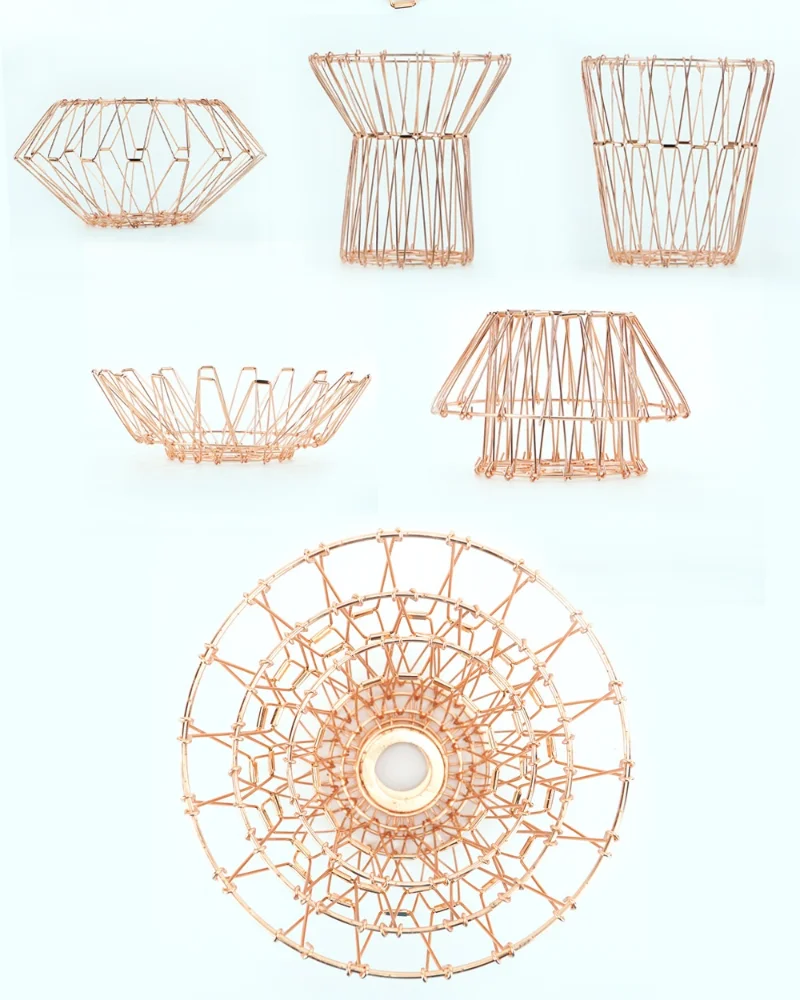 

Wrought Iron Storage, Changeable Folding Fruit Basket, Electroplating Gold Nordic Style Creative Iron Candle Holder