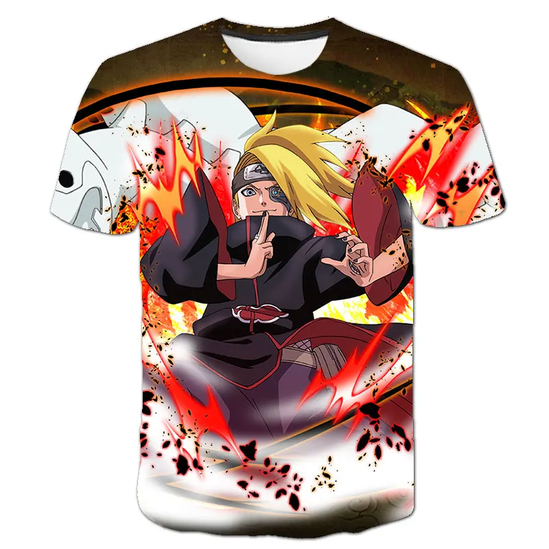 

2021 Summer New Japan Anime Kakashi 3D Kids T Shirt Male O-Neck Cartoon Tops Children/Boys/Girls Cool Harajuku Clothes Polyester