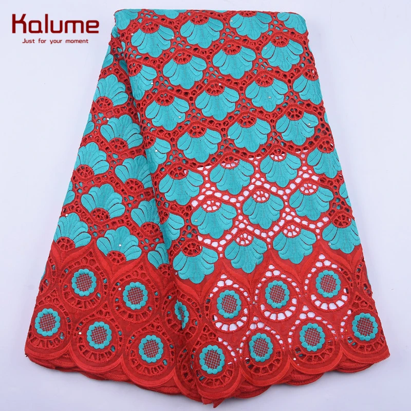 

Kalume Pure Cotton Lace Fabric High Quality African Swiss Voile Lace Stones Embroidery African Lace Fabric For Sew Clothes F1943