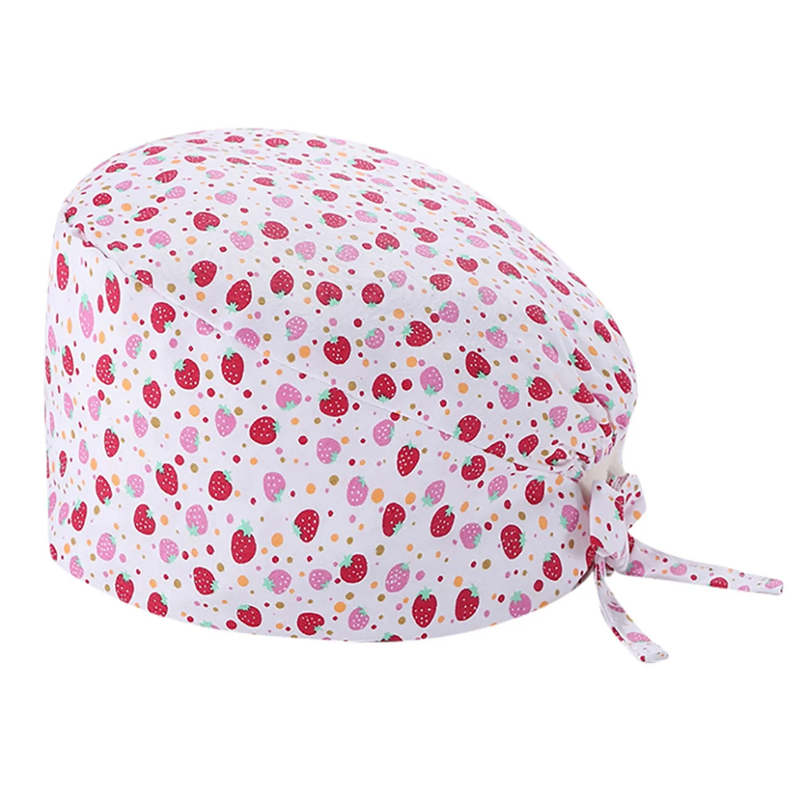 

Unisex Floral Pattern Scrub Cap With Buttons Bouffant Hat With Sweatband Free shipping Christmas Gift Sombrero de enfermera