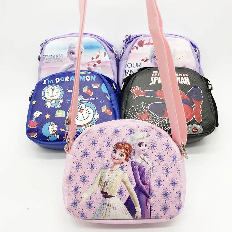 

Сумка-мессенджер на плечо для мальчиков и девочек, мультяшный Disney, Человек-паук и Снежная принцесса, детский садовый портфель