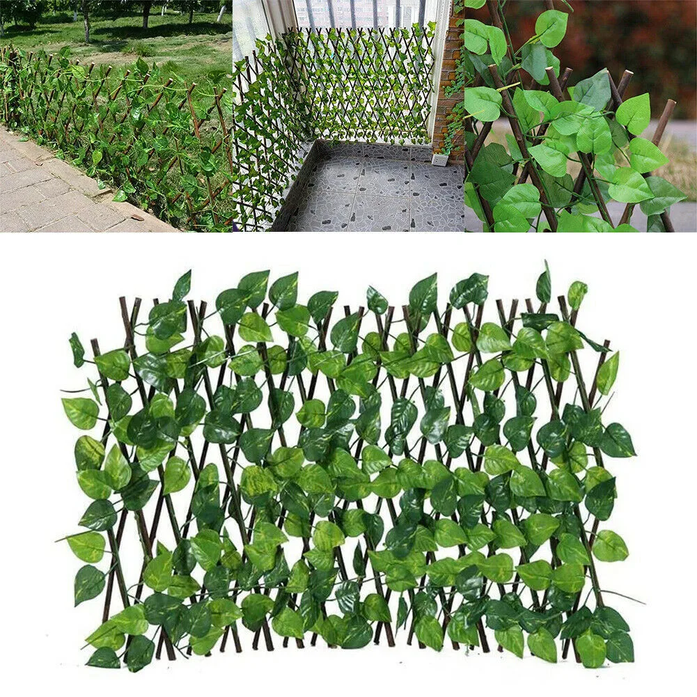 

Expanding Trellis Garden Screening Fence Privacy Screen Artificial Ivy Leaves Waterproof And Anti-corrosion