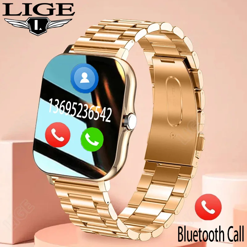 Rastreador de Fitness Inteligentes das Senhoras dos Homens para Mulheres Lige Chamada Bluetooth Relógio Inteligente 1.69 Tela Colorida Toque Completo Relógios
