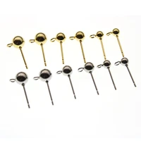 20pcs 3 4 5 6 8 mm gold ball stainless steel earring stud ear post nails ear jewelry making findings for diy stud earrings