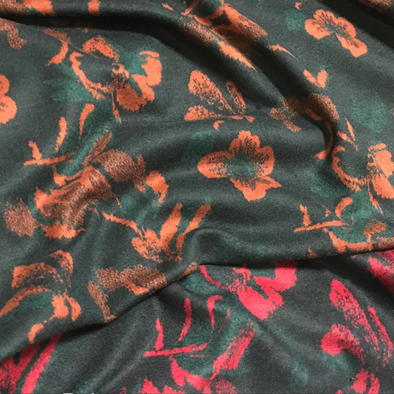 

Small Floral Wool Jacquard Fabric for Dress Women's Custom Knitted Mink Velvet Cloth Autumn Winter Sewing Material Home Textile