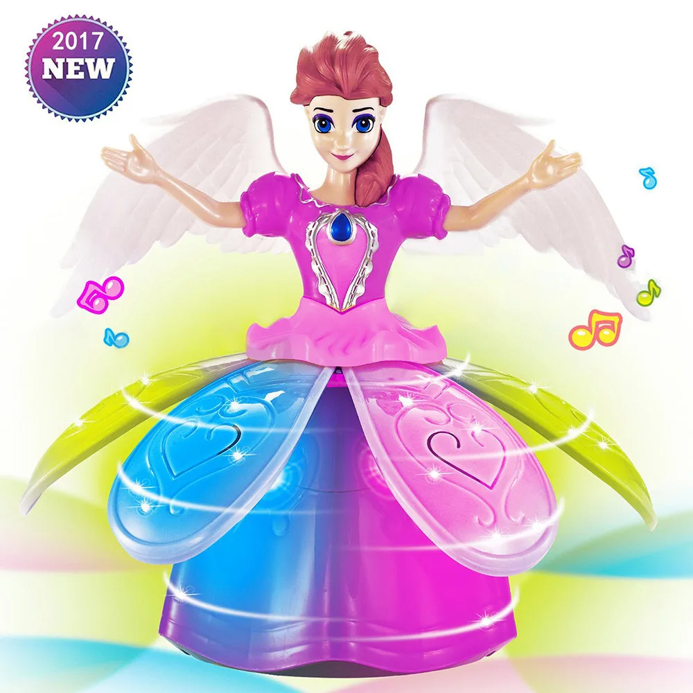 

2021 новейшая крутая электрическая Танцующая принцесса, кукла со светодиодсветильник кой, вращающийся робот, музыкальная игрушка для девоче...