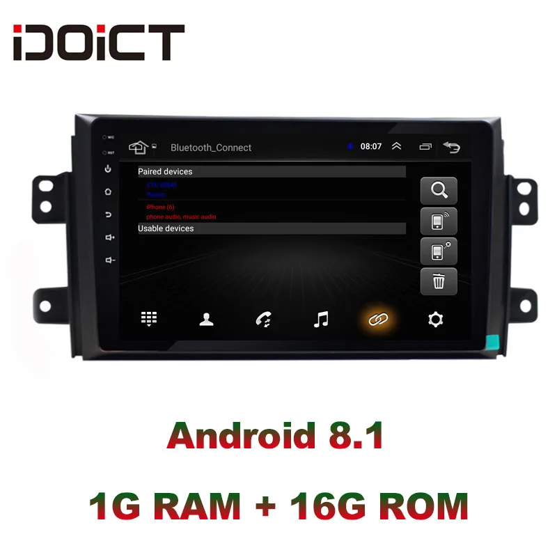 IDOICT Android 9 1 автомобильный DVD плеер GPS навигация Мультимедиа для Suzuki SX4 радио 2007-2013