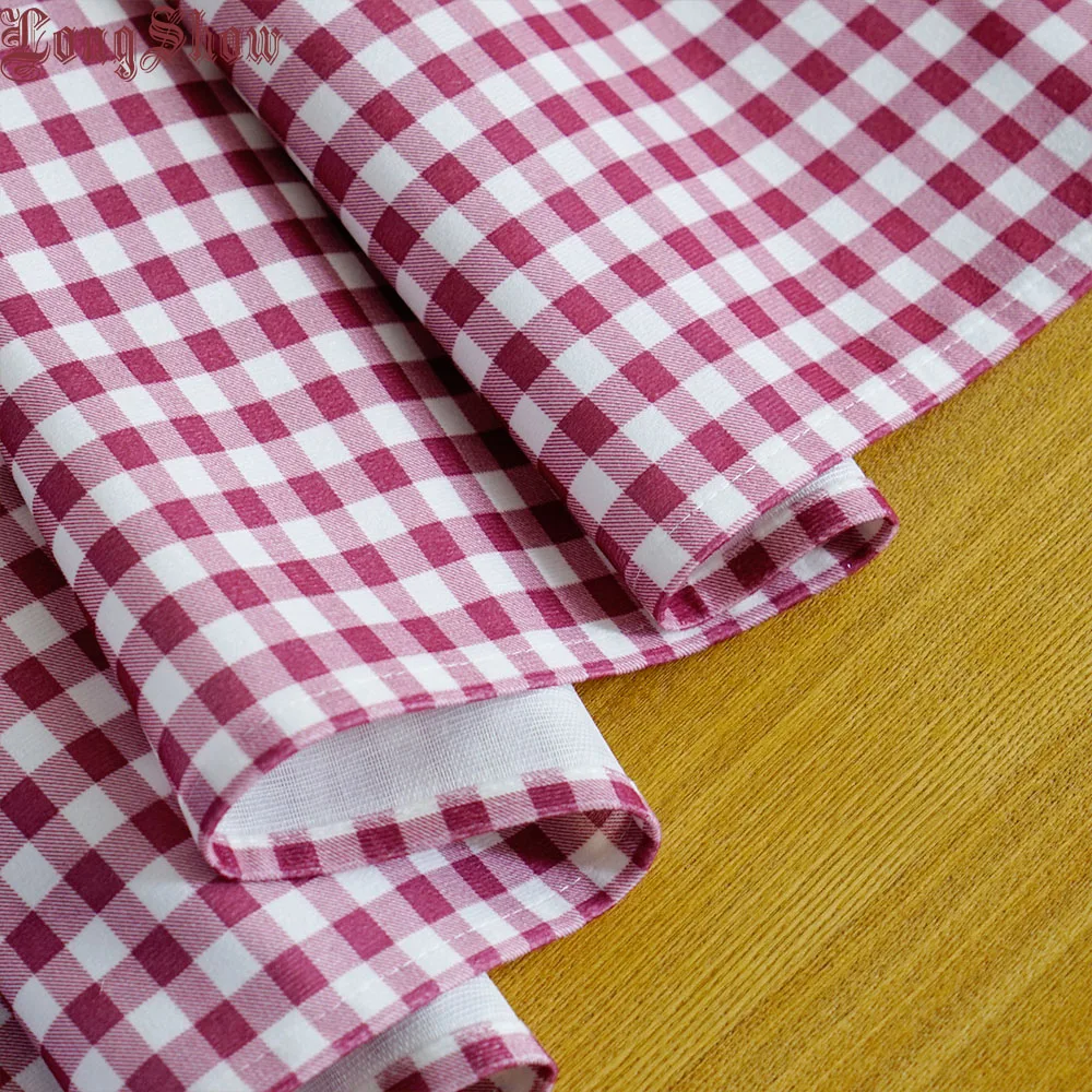 small pink Современные красные, розовые клетчатые дизайнерские Супер Гладкие плотные занавески для гостиной, спальни - Цвет: small pink