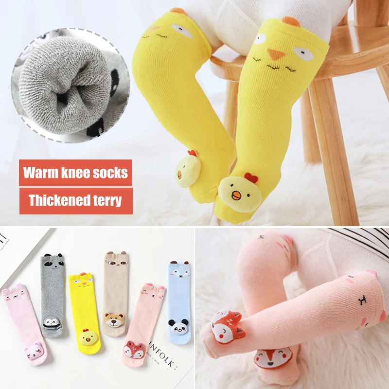 

New Arrival 3 Pairs Baby Knee High Socks for Girls Boys Unisex Stockings Cotton Winter Socks