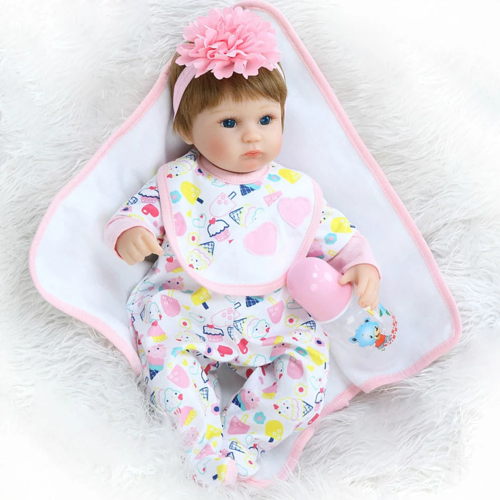 

Lovely Lifelike Reborn Baby Kid Toddler Bath Sleep Play Dressed Princess Doll Realistic Cute Handcraft Birthday Toy Gift