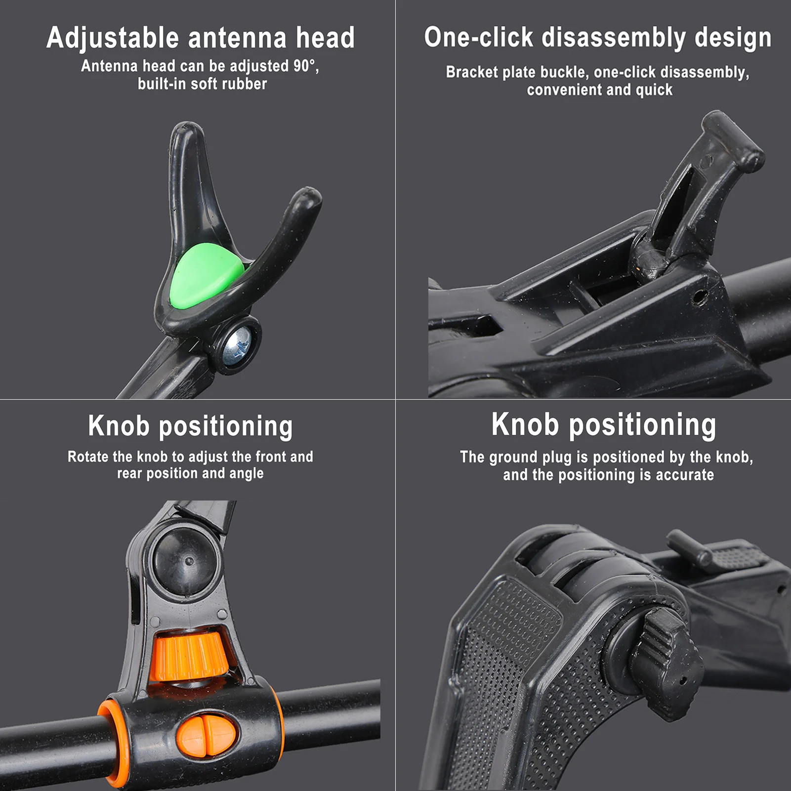 

Stainless steel rubber bracket head dual purpose fishing rod bracket 1.7m/ 2.1m/ 2.4m telescopic fishing rod bracket NEW #