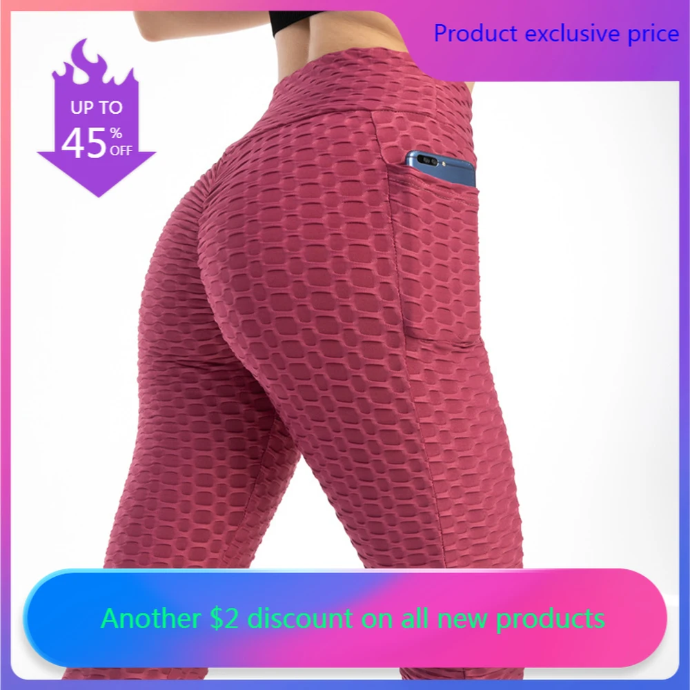 

2021 Sexy Yoga Pants Fitness Sports Leggings Jacquard Leggings Women Running Trousers High Waist Yoga Tights