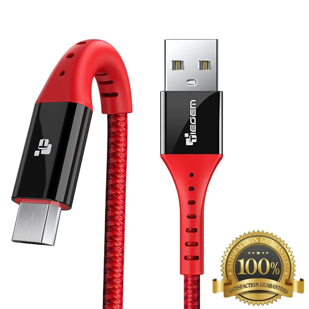 

FOR TIEGEM 2A Micro USB Cable Nylon Braided 1m Fast Charging Data Cable for Samsung S7 edge Huawei HTC Android Mobile Phone