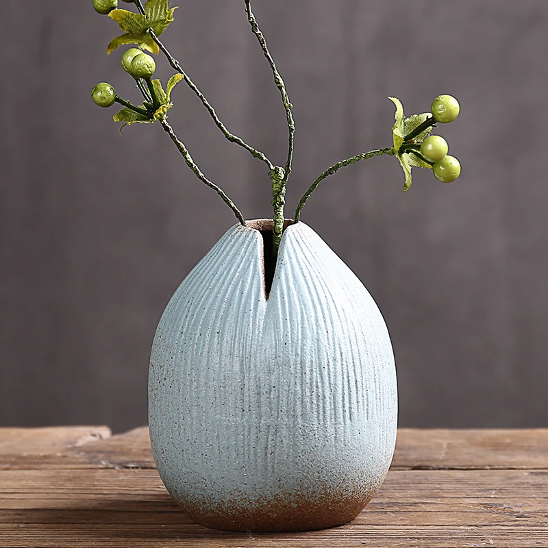 Креативная ручная работа настольная ваза для украшения гостиной керамическая