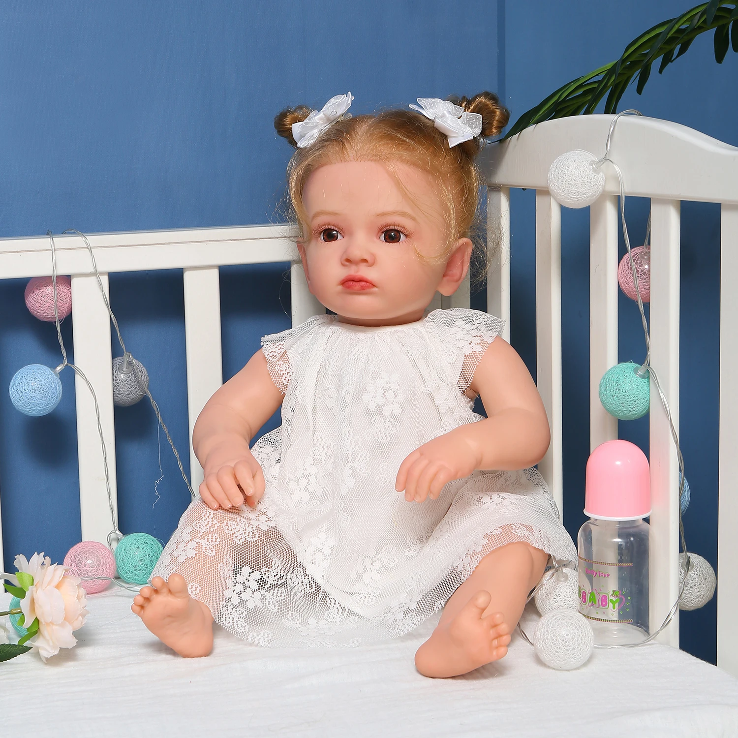 

60 см 24 дюйма все готовые куклы Новорожденные виниловые куклы ручной работы с корневыми волосами Рождественский подарок для девочек