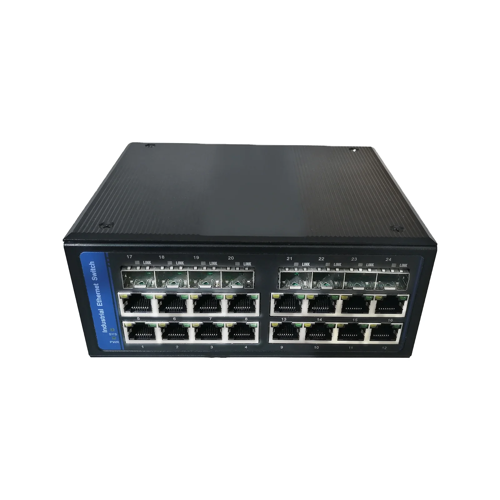 

16x10/100/1000M PoE ports + 8x100/1000M SFP Industrial DIN Rail Managed Switch