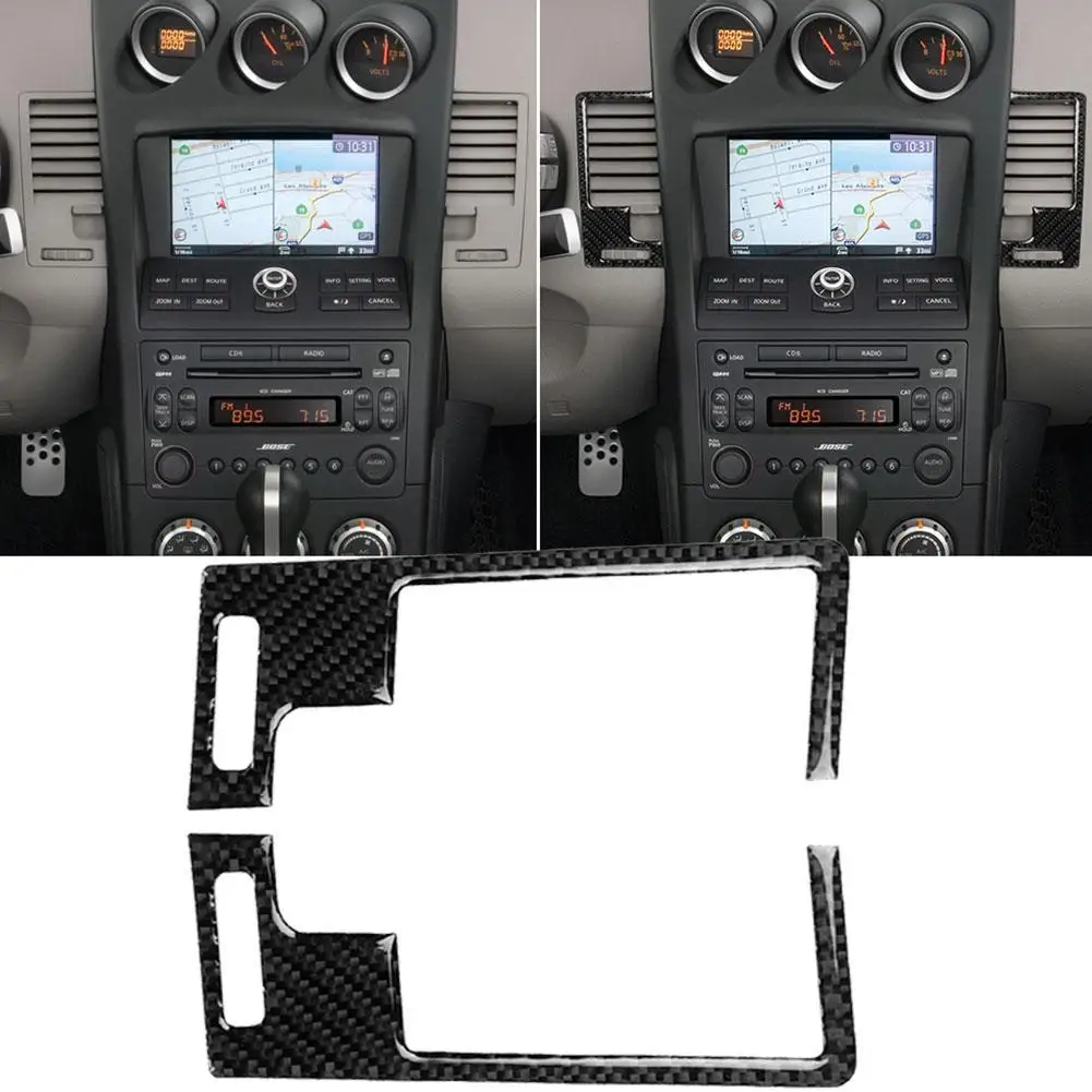 

2Pcs Carbon Fiber Center Vent Sticker Car Decor fit for Nissan 350Z 2003-2009